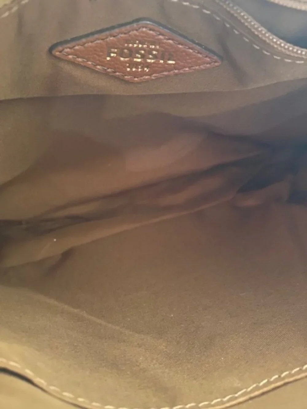 Fossil Tara Brown Leather Crossbody Bag